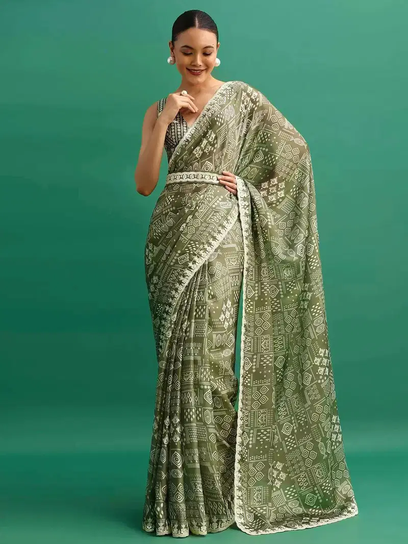 1259 Embroidered by Bt Party Wear Chinon Silk Saree Collection